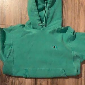 Green champion hoodie